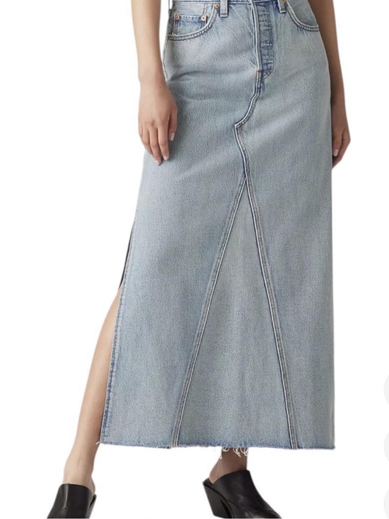 Levi's Dresses & Skirts - Levi Women Iconic Maxi Skirt -Light Blue Denim Maxi Skirt with Side Slit